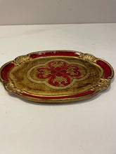 Load image into Gallery viewer, Red &amp; Gold Florentine Tray Made in Italy
