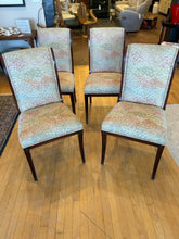 Load image into Gallery viewer, Four Mahogany Sleigh Back  Side Chairs with  Brocade Upholstery
