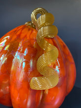 Load image into Gallery viewer, Set of 3 Orange Hand Crafted Pumpkins from Glass Eye Studio
