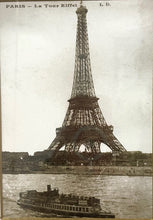 Load image into Gallery viewer, Framed Vintage Postcard ( Eiffle Tower) with Linen Mat from Arhaus
