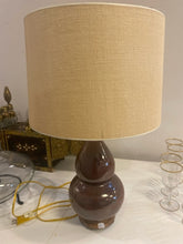 Load image into Gallery viewer, Ceramic Gourd Shaped Table Lamp with Linen Shade
