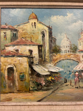 Load image into Gallery viewer, Original Oil of Flower Market/Street Scene by Xavier Rabous, signed
