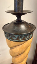 Load image into Gallery viewer, Pair of Metal Twisted Wood Lamps from Maitland -Smith
