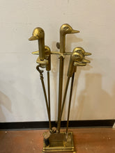 Load image into Gallery viewer, Brass Duck Head Fireplace Tools
