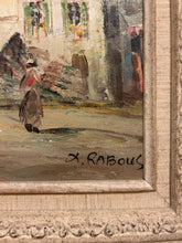 Load image into Gallery viewer, Original Oil of Flower Market/Street Scene by Xavier Rabous, signed
