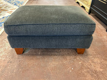 Load image into Gallery viewer, Brown/Black Ottoman with Wood Legs
