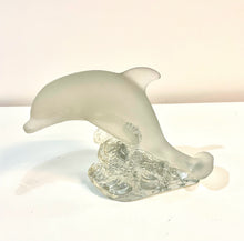 Load image into Gallery viewer, Vintage Frosted Crystal Dolphin Figurine from Goebel
