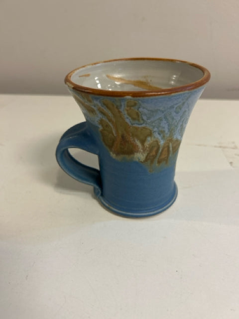 Blue Pottery Mug, signed