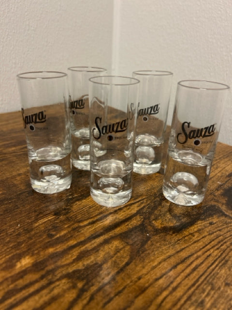 Five Sauza Tequila Shot  Glasses