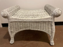 Load image into Gallery viewer, White Wicker Bench
