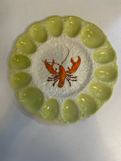 Vintage Handpainted Lobster Egg Plate/Oyster Plate from Carlton Ware