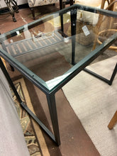 Load image into Gallery viewer, Glass Top Black Metal  End Table from Room &amp; Board
