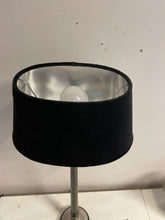 Load image into Gallery viewer, Pair of Black and Silver Buffet Lamps with Velvet Shades
