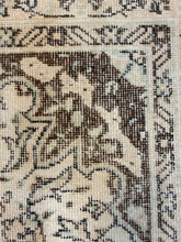 Load image into Gallery viewer, 100% Wool Rug in Cream, Brown &amp; Light Teal made in Turkey
