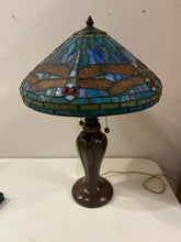 Load image into Gallery viewer, Metal Tiffany Style Dragonfly Table Lamp
