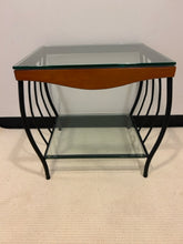 Load image into Gallery viewer, Black Framed Glass End Table

