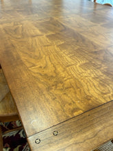 Load image into Gallery viewer, Dining Room Table with Two 18&quot; Leaves, 4 Rush Seat Side Chairs &amp; 2 Arm Chairs from Walter Wabash
