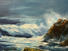 Load image into Gallery viewer, Framed Original Oil Painting, Ocean Waves by Rose Ebert, signed
