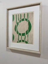 Load image into Gallery viewer, "Green Circle Series" I by Dana Gibson, signed, in White Washed Frame
