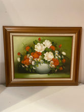 Load image into Gallery viewer, Framed Wall Art of  Red &amp;  White Flowers in White Bowl
