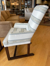 Load image into Gallery viewer, Pair of Upholstered Arm Chairs in Cream, Tan &amp; Blue from Lee Industries
