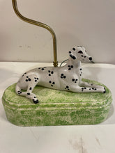 Load image into Gallery viewer, Green Ceramic Base Lamp with Dalmatian Dog
