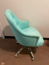 Load image into Gallery viewer, Turquoise Desk Chair on Wheels
