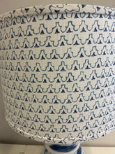Load image into Gallery viewer, Blue &amp; White Gourd Lamp with  Blue &amp; White Patterned Shade
