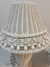Load image into Gallery viewer, Pair of White Wicker Table Lamps
