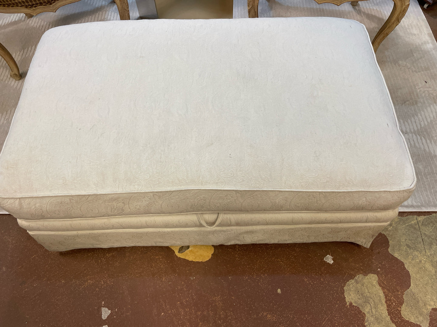 Large Upholstered  Storage Ottoman on Wheels