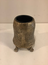 Load image into Gallery viewer, Antiqued Gold Bohemian Turtle Planter Pot
