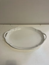 Load image into Gallery viewer, Large White Ceramic Serving Tray with  Handles
