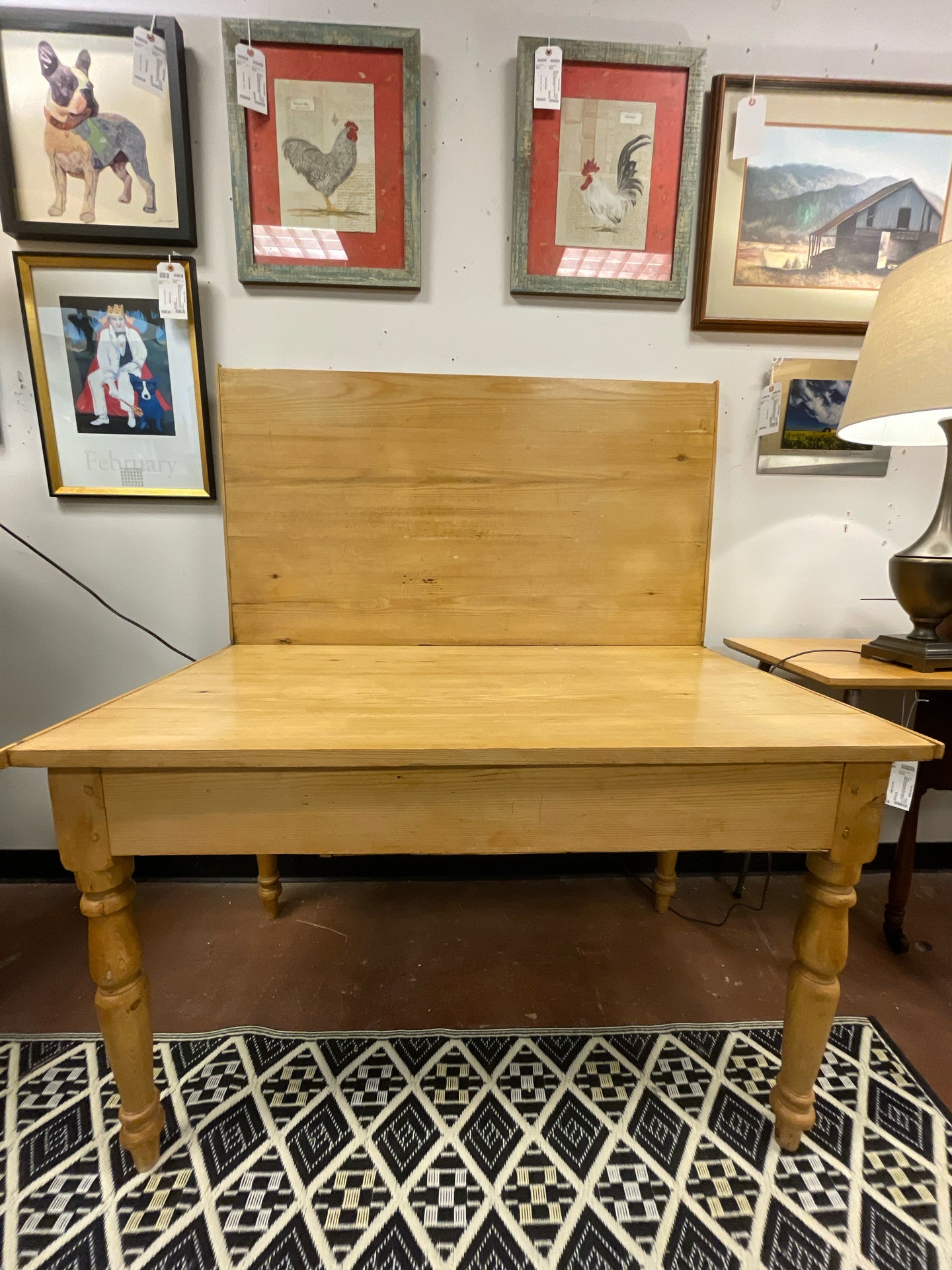 Antique Irish Pine Flip Top Table Circa 1850