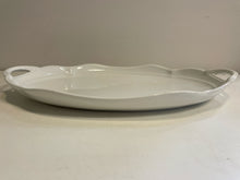 Load image into Gallery viewer, Large White Ceramic Serving Tray with  Handles
