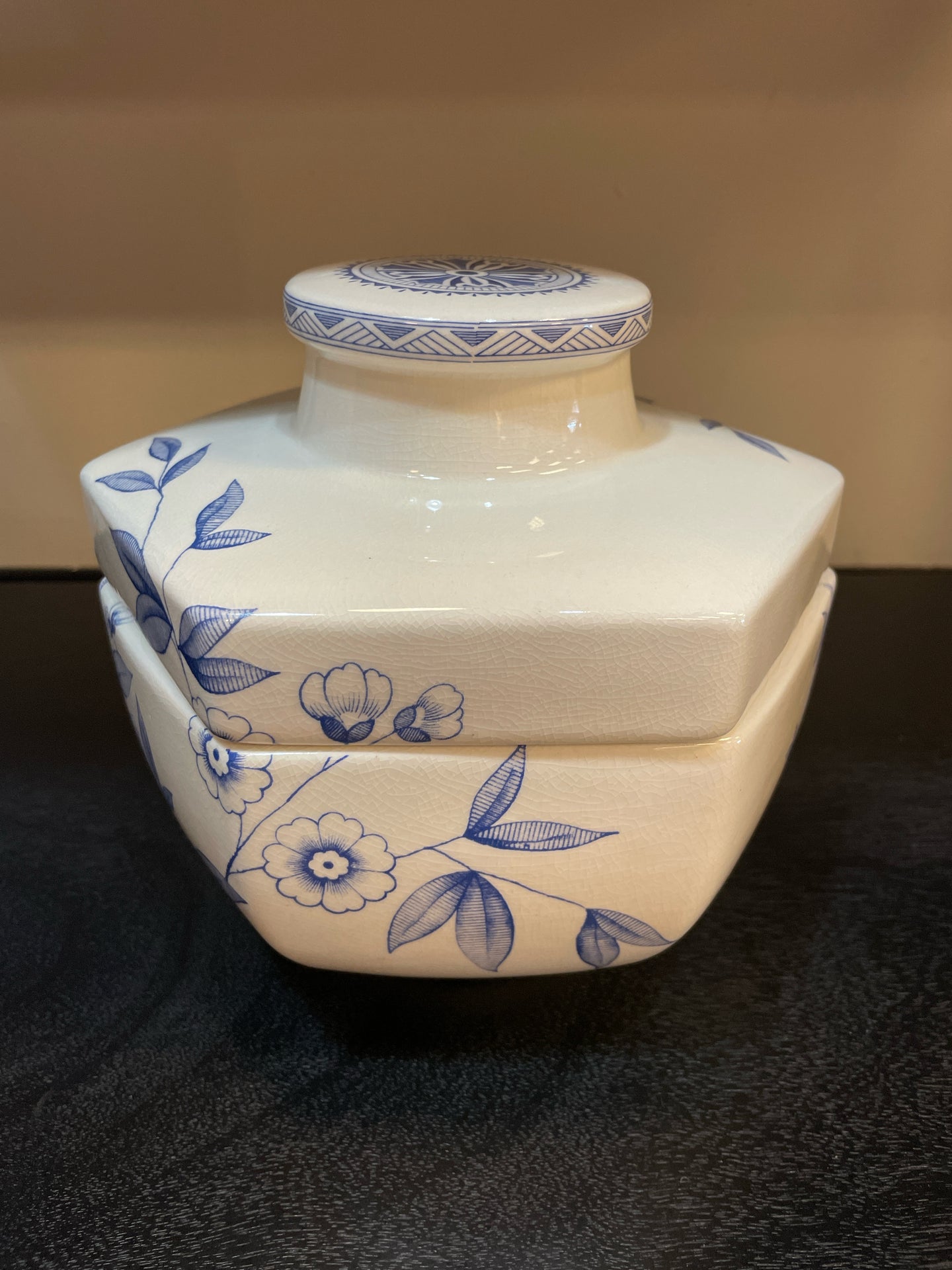 Blue & White Floral Lidded Jar