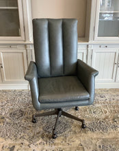 Load image into Gallery viewer, Grey Leather Office Chair from Arhaus
