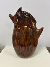 Load image into Gallery viewer, Brown Tortoise Shell Glass Fish Vase
