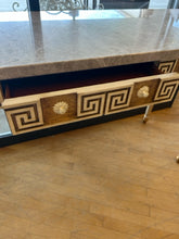 Load image into Gallery viewer, One Drawer Marble Top Console Table with Greek Key Detailing from Henredon Furniture
