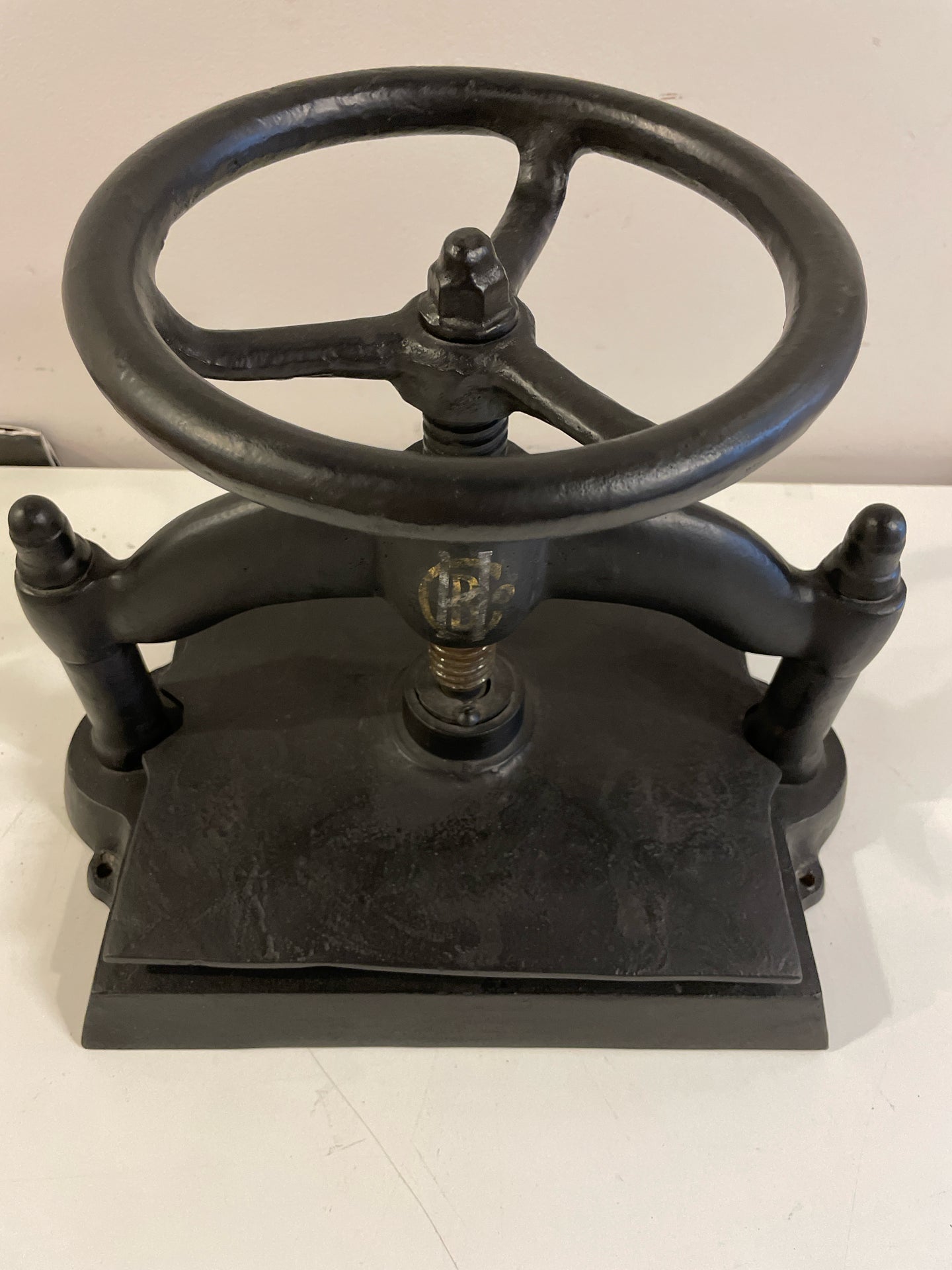 Vintage 19th Century Cast Iron Book Binding Press from BH Co.