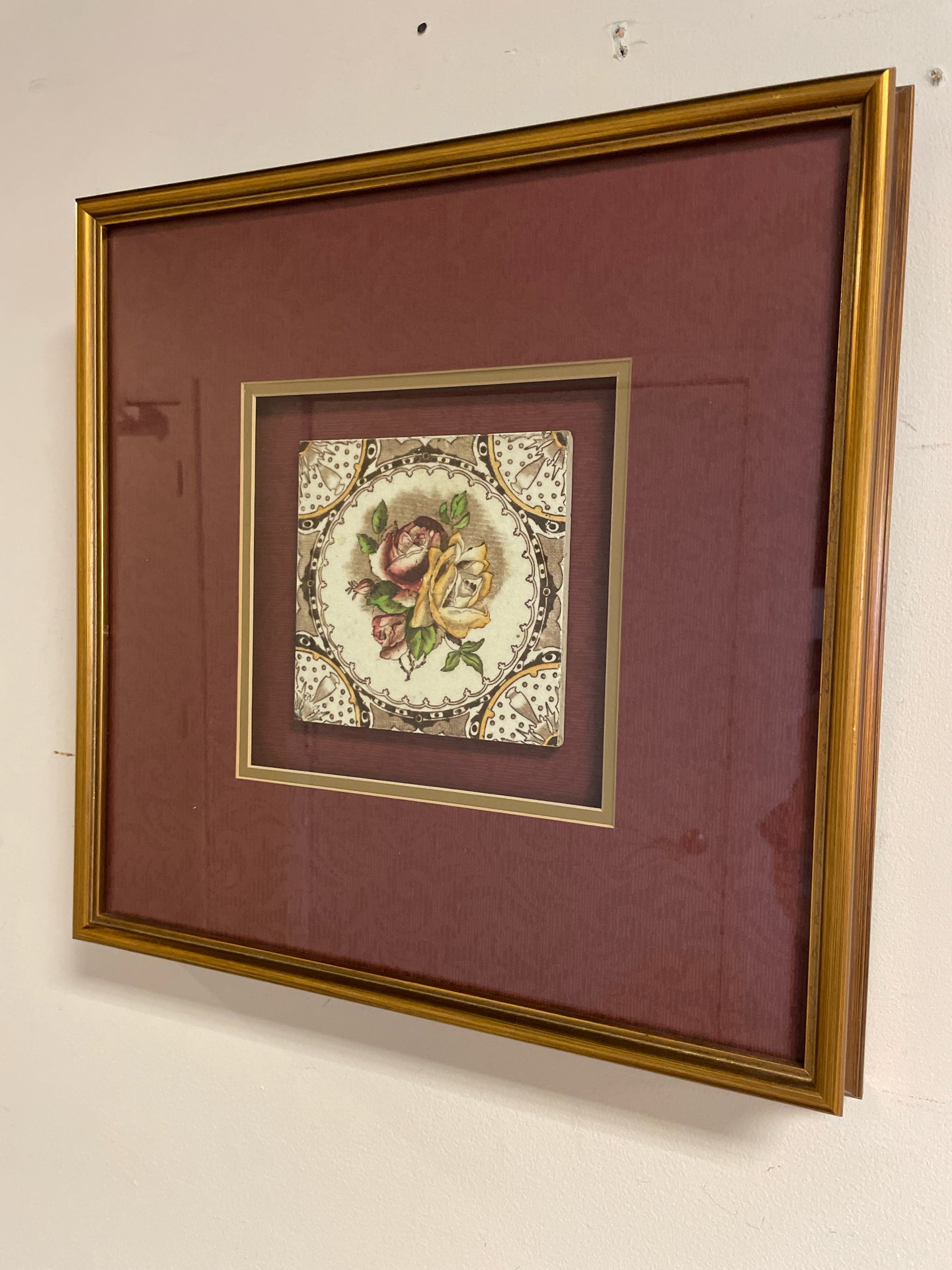 Framed Rose Tile