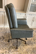 Load image into Gallery viewer, Grey Leather Office Chair from Arhaus
