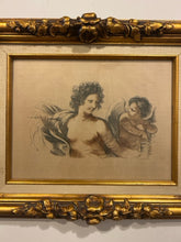 Load image into Gallery viewer, Gold Framed Hand Colored Engraving &quot;Cupids with  Arrows&quot; by Francesco Bartolozzi
