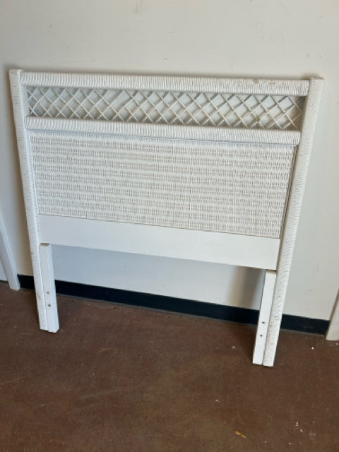 White Wicker Headboard from Henry Link