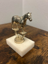 Load image into Gallery viewer, Mini Silver Horse on Marble Base
