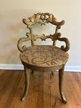 Load image into Gallery viewer, Petite Antique Carved Italian Rococo Style Gold Giltwood Armchair
