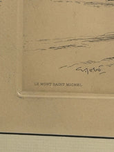 Load image into Gallery viewer, Framed Copper Engraving "Le Mont Saint Michel," signed &amp; stamped
