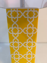 Load image into Gallery viewer, Quatrefoil Yellow &amp; White Ceramic Lamp from Safavieh
