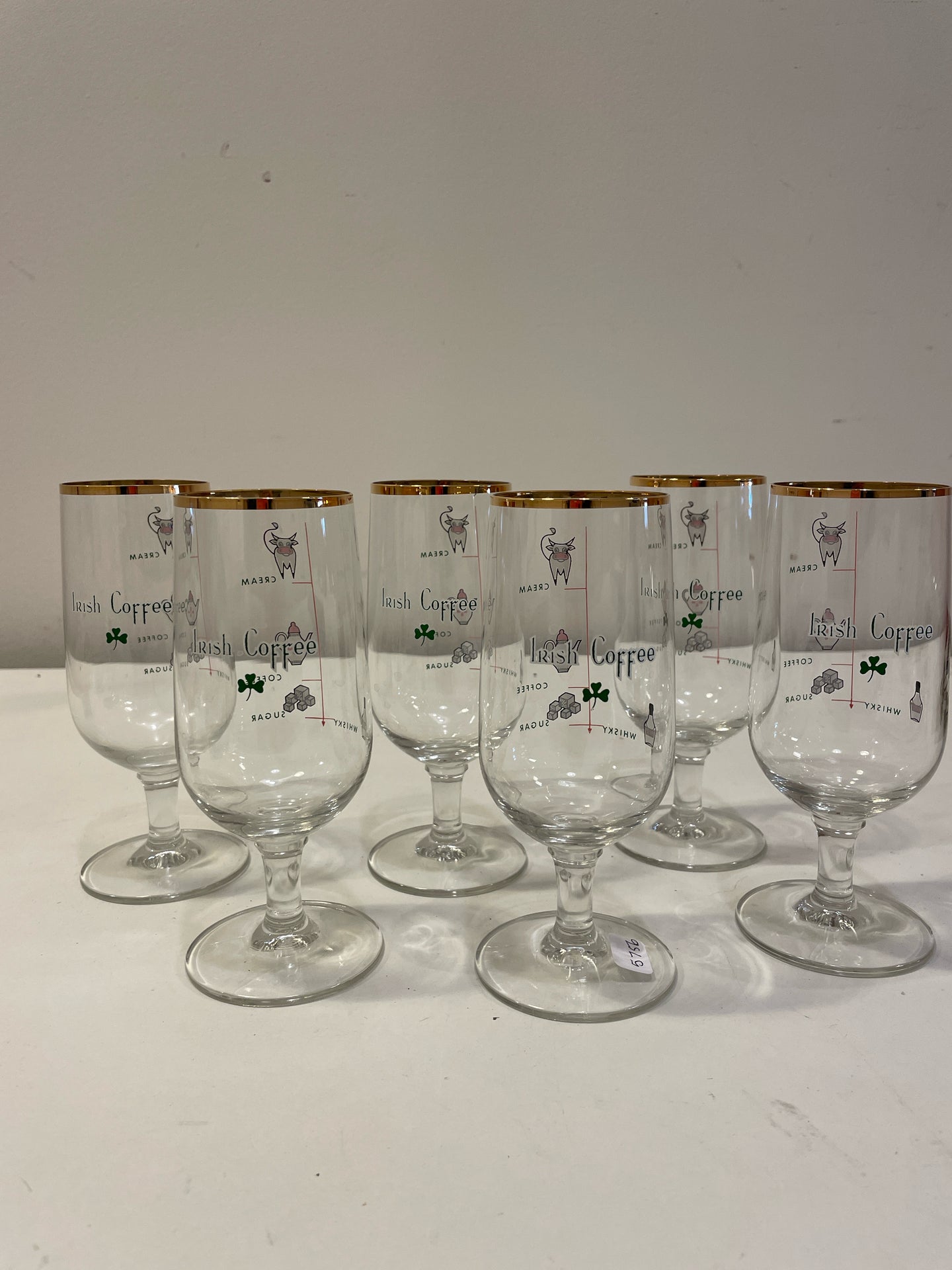 Six Irish Coffee Glasses