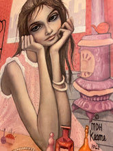 Load image into Gallery viewer, Vintage Framed Print &quot;The Awakening&quot; by Margaret Keane, signed
