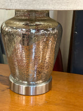 Load image into Gallery viewer, Mercury Glass Lamp with Tan Shade
